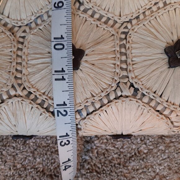 Brighton Woven Raffia & Brown Leather Tote (Flawed) - Picture 14 of 16